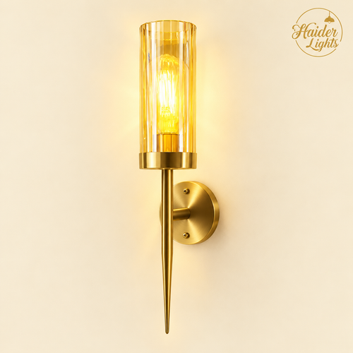 Luxury Gold Crystal Wall Light – Modern E27 Glass Wall Sconce