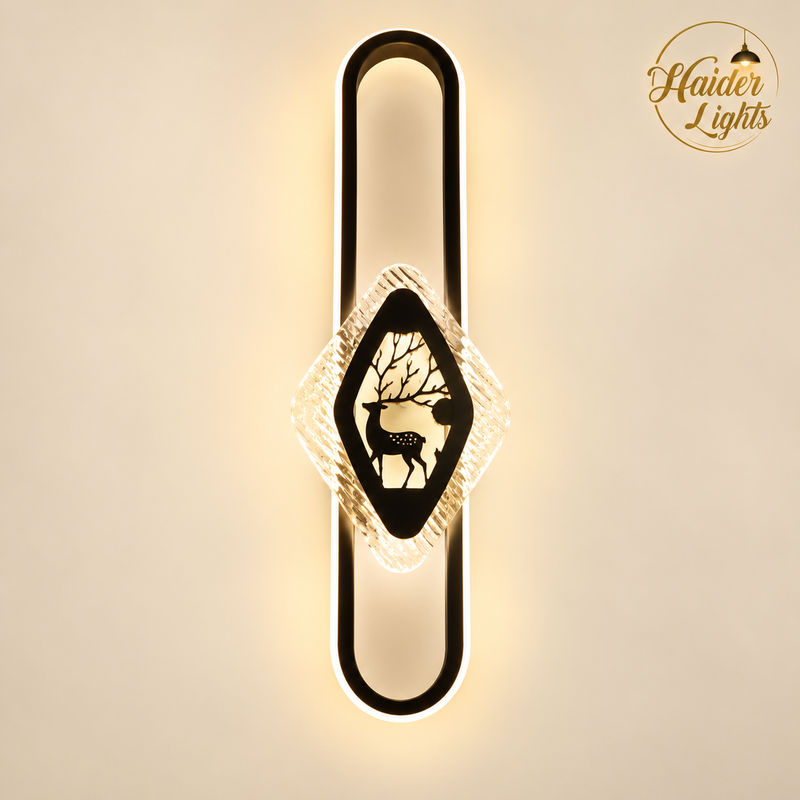 Modern Black Gold LED Wall Light – Deer Design Fancy Sconce