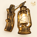 Antique Brass Lantern Wall Light – Vintage Wall Sconce
