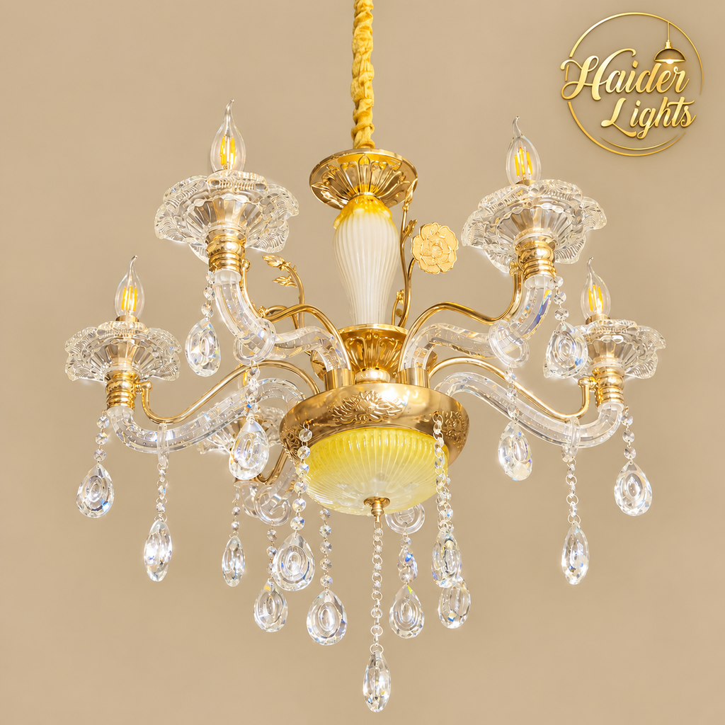 Crystal Chandelier – Classic Jhoomar, Ceiling Light Fixture Fanoos