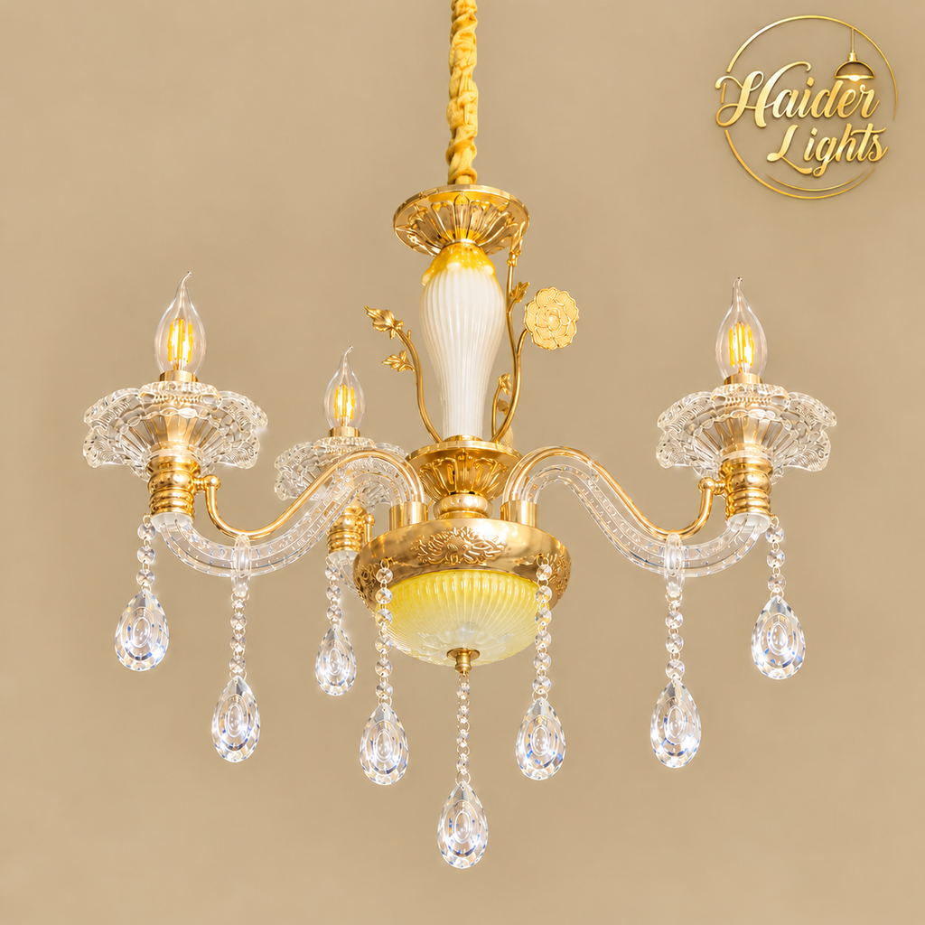 Crystal Chandelier – Classic Jhoomar, Ceiling Light Fixture Fanoos