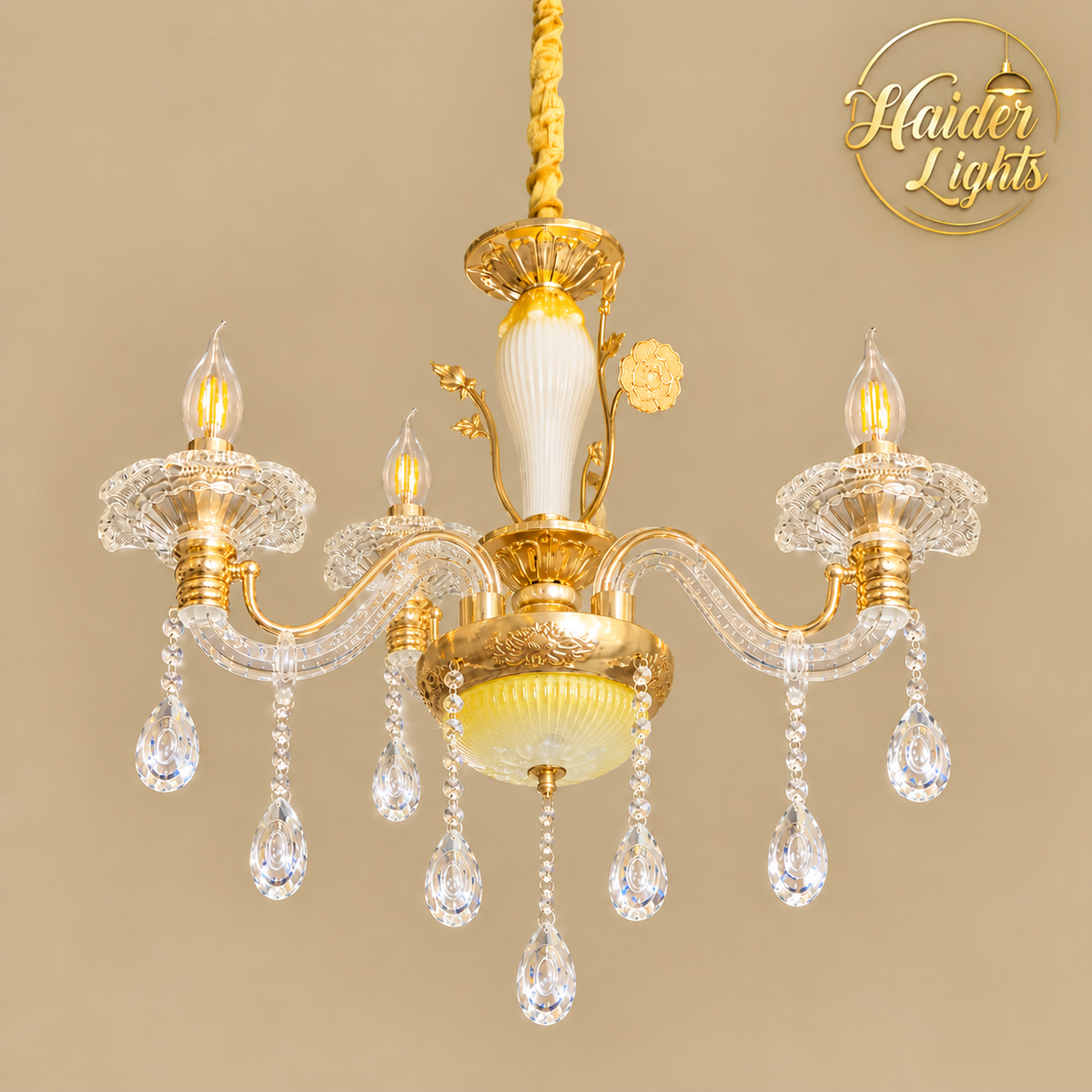 Crystal Chandelier – Classic Jhoomar, Ceiling Light Fixture Fanoos