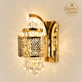 Gold Fanoos Wall Lamp – Crystal Lantern Light for Bedroom