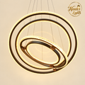 Crystal Multi-Ring LED Chandelier – Dimmable Remote Ceiling Light