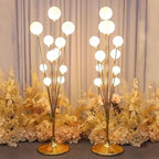 5FT LED Ball Floor Lamp with Gold Stand – 10 Round Frosted Globe Lights, Decorative Standing Lamp for Living Room, Bedroom & Home Decor