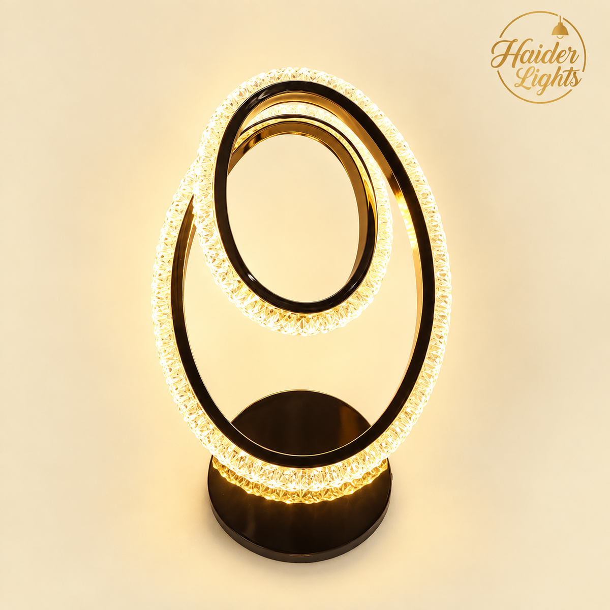 Modern black oval crystal wall sconce for home