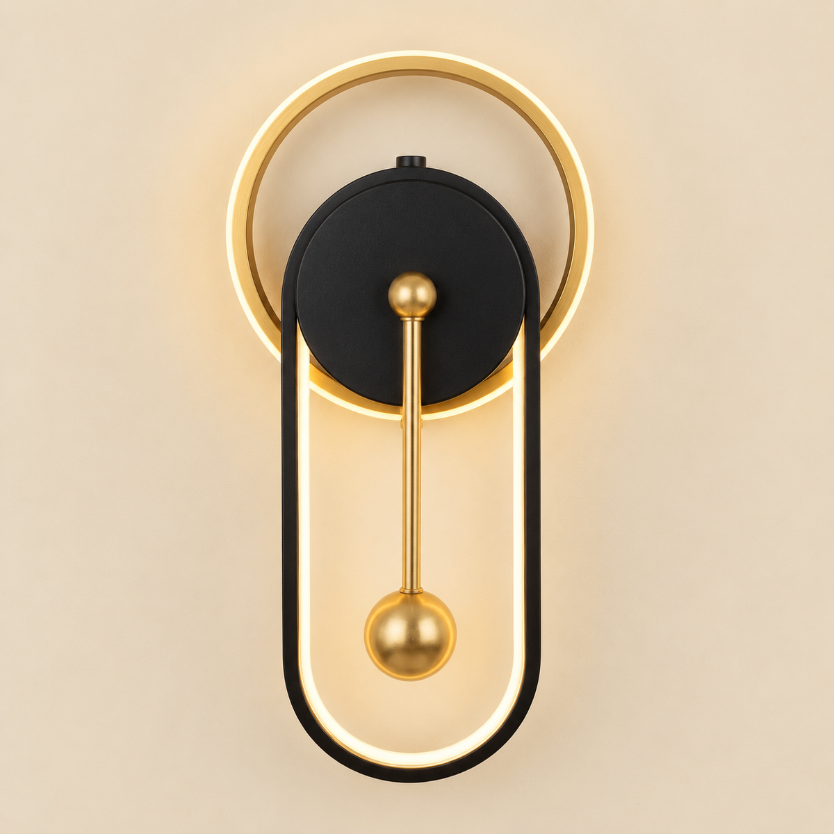 Modern black gold LED pendulum wall sconce Pakistan