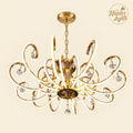 Modern Branched Chandelier – LED Jhoomar with Crystal Drops