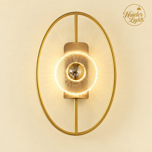 Modern Gold Crystal LED Wall Light – Ellipse Design Sconce