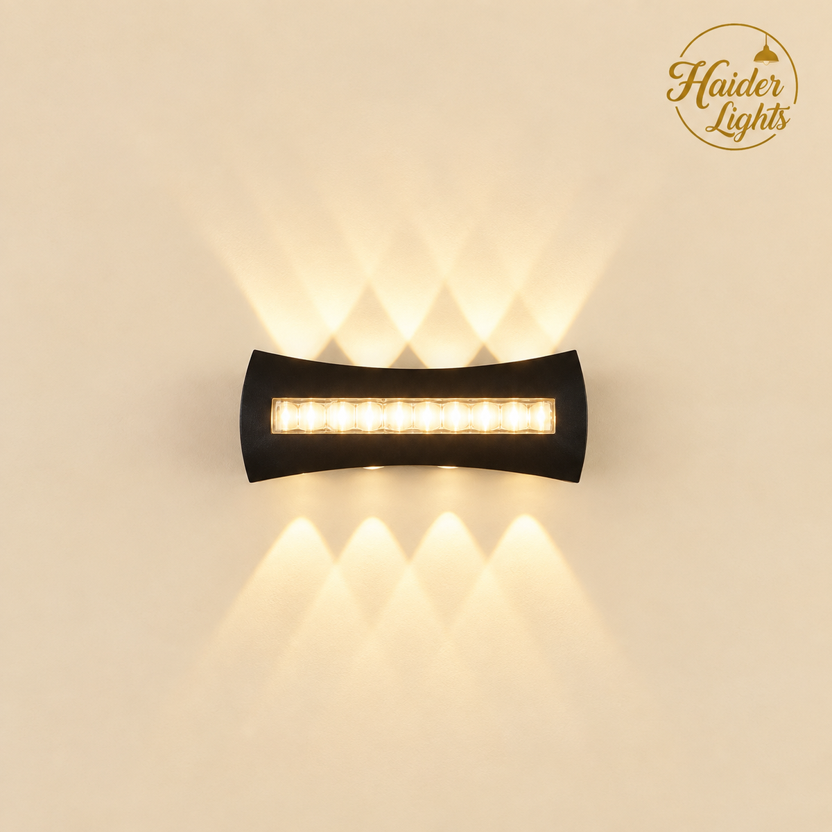 Modern Quad Beam LED Wall Sconce – Outdoor Matte Black Light