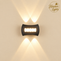 Modern Up Down LED Wall Sconce – Outdoor Matte Black Wall Light