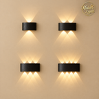 Modern LED wall light with multi beam options for covered outdoor areas