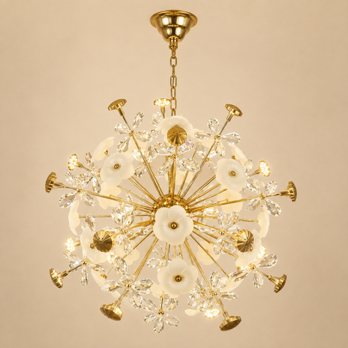 Modern Crystal Dandelion Chandelier | Luxury Fanoos