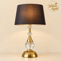 Crystal Ball Table Lamp – Gold & Black Bedroom Night Lamp