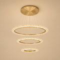 Modern Crystal Ring Hanging Chandelier for Living Room