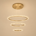 Modern Crystal Ring Hanging Chandelier for Living Room